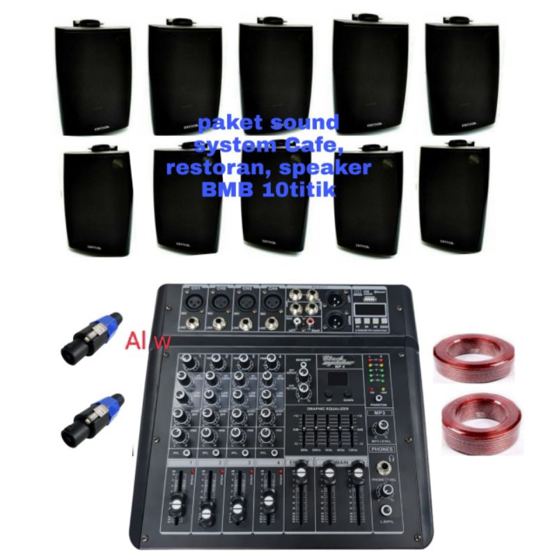 Paket Sound System Restoran, Kafe / Cafe Speaker BMB 10Titik