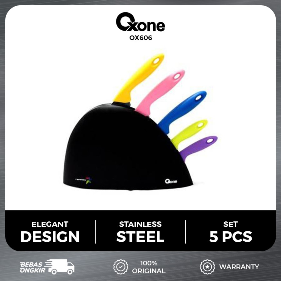 Pisau Set Oxone OX 606 Rainbow Knife Set Oxone 606 Pelangi Stainless Pisau Oxone OX606 Knive Set