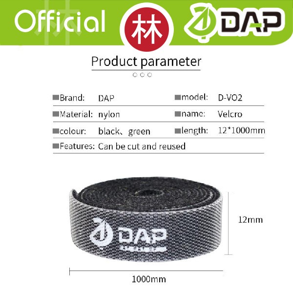 DAP D-V02 Velcro Strap Cable Ties Perekat Pengikat kabel 100cm