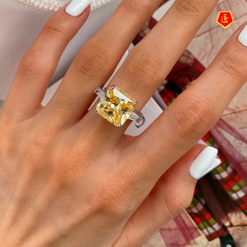 [Ready Stock]Luxurious Exaggerating Yellow Diamond Ring