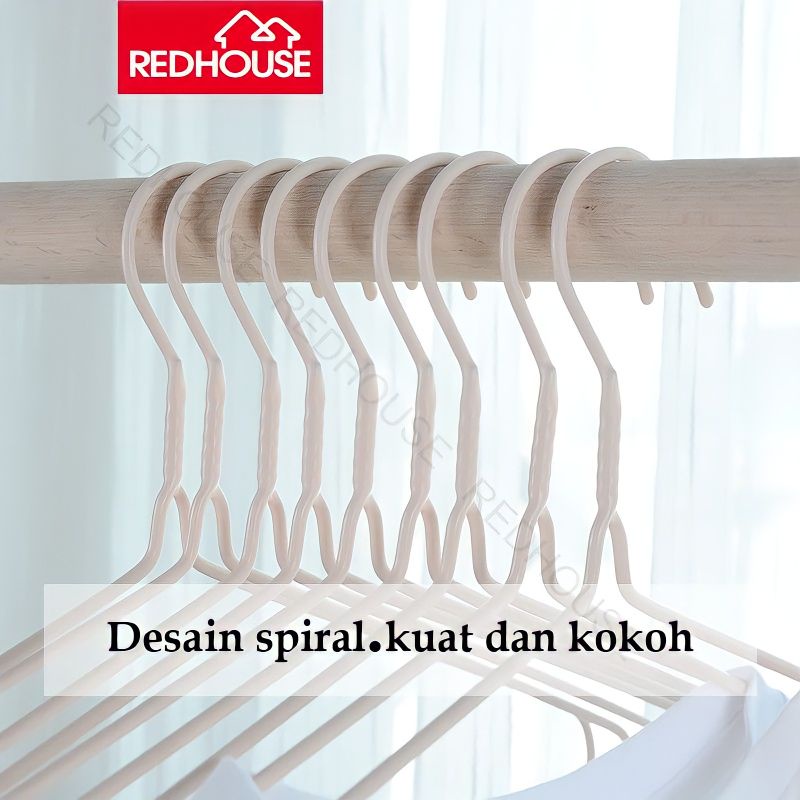 [10 PCS] Gantungan Baju/Hanger Kawat Lapis Plastik Anti Karat Ekonomis