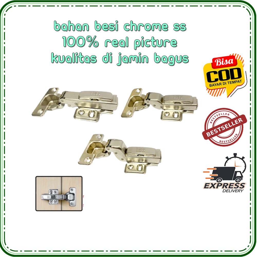 Engsel sendok TACO Full Bengkok Slow Motion ET-01 Hydraulic Hinge / Engsel taco Full Bengkok Engsel 