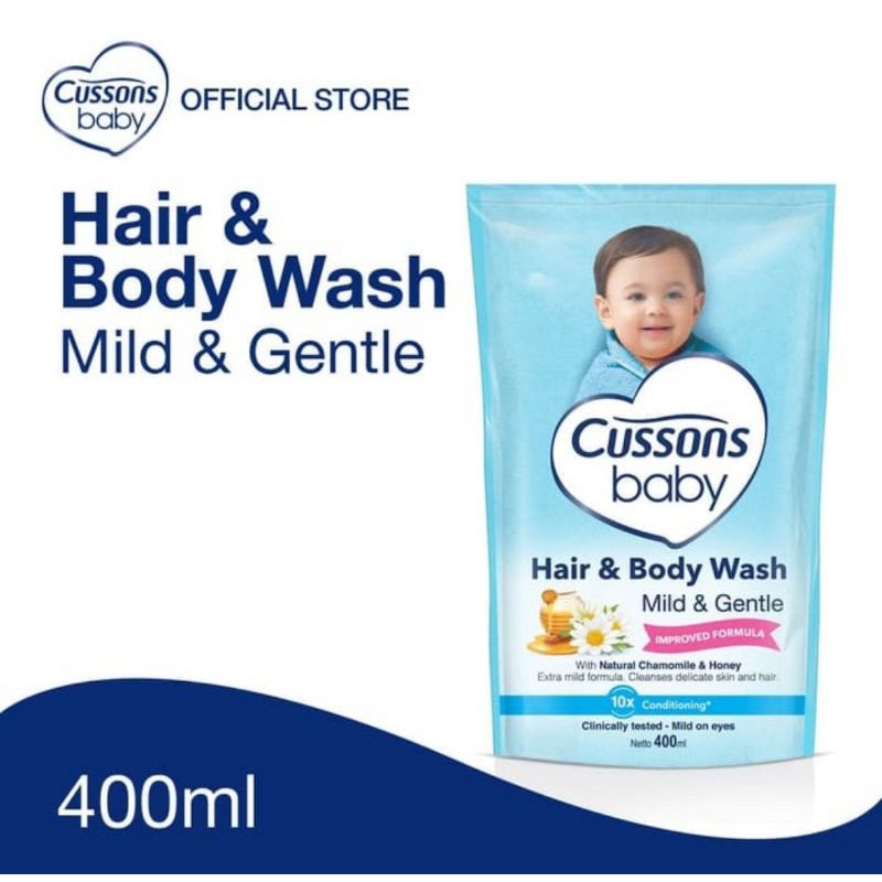 Cussons Baby Hair &amp; Body Wash Mild Gentle Refill 400ml