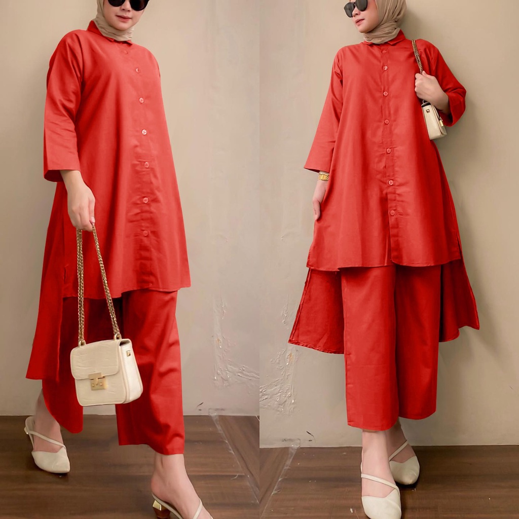 SET CELANA ZUHAIRA, MOSCREPE, HIJAB MUSLIM GAMIS, KULOT SETELAN