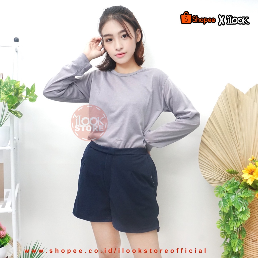 ilook | Beca Pant | Celana Pendek Beca | Celana Pendek Wanita | Celana Korean Style Bahan Crepe