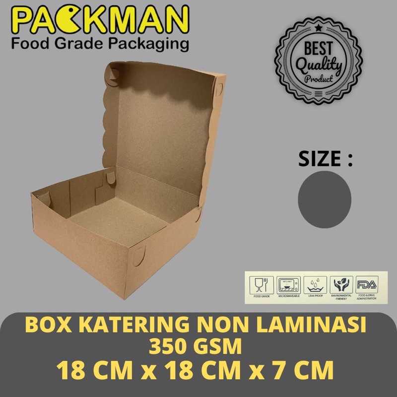 

BOX KATERING KRAFT R8 / DUS NASI 18x18 / KOTAK MAKANAN CAKE TEBAL 350gsm - TANPA LAMINASI