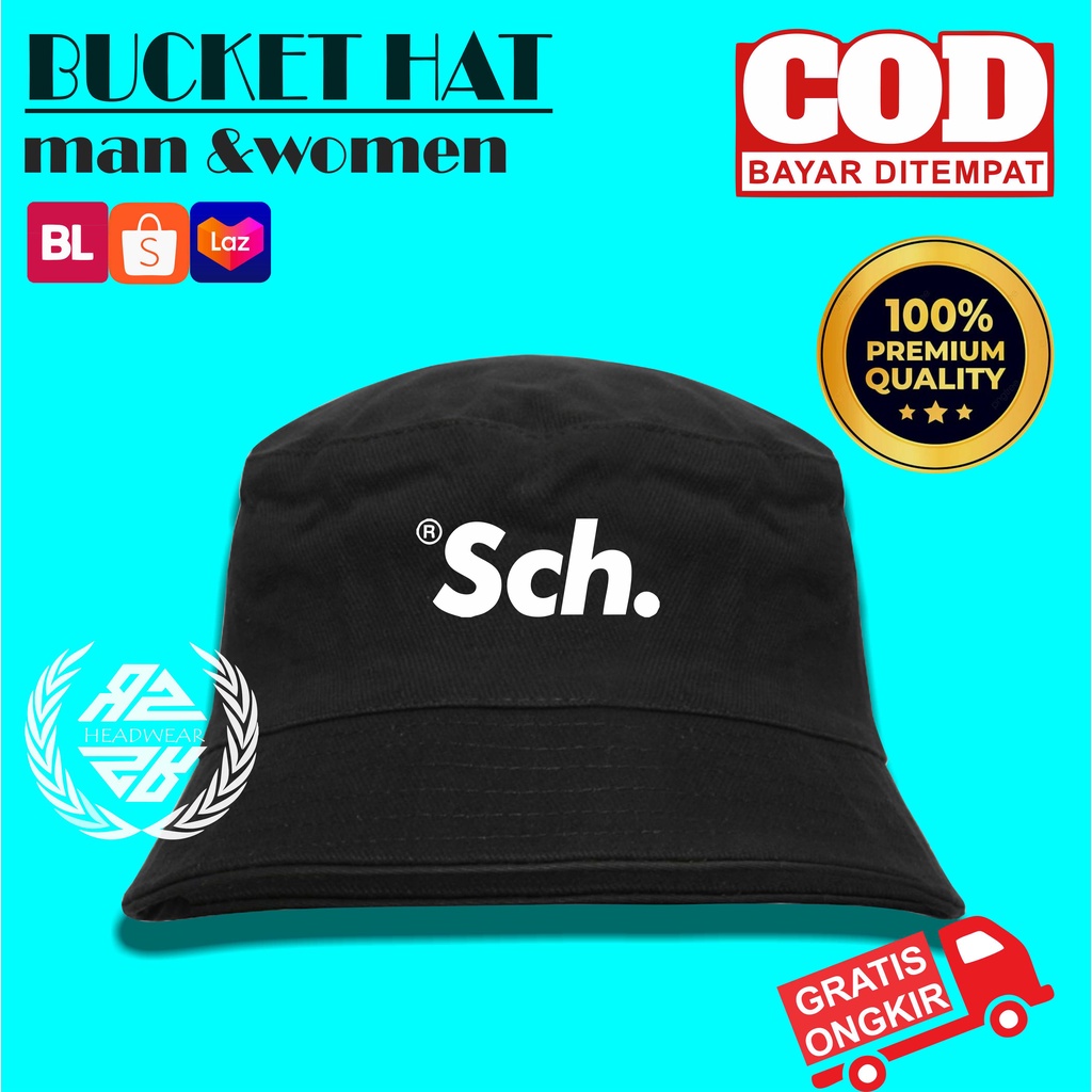 (COD) Topi Pria Wanita BUCKET HAT Deus Premium / Topi Buket Gaul Topi Hitam Premium Hits