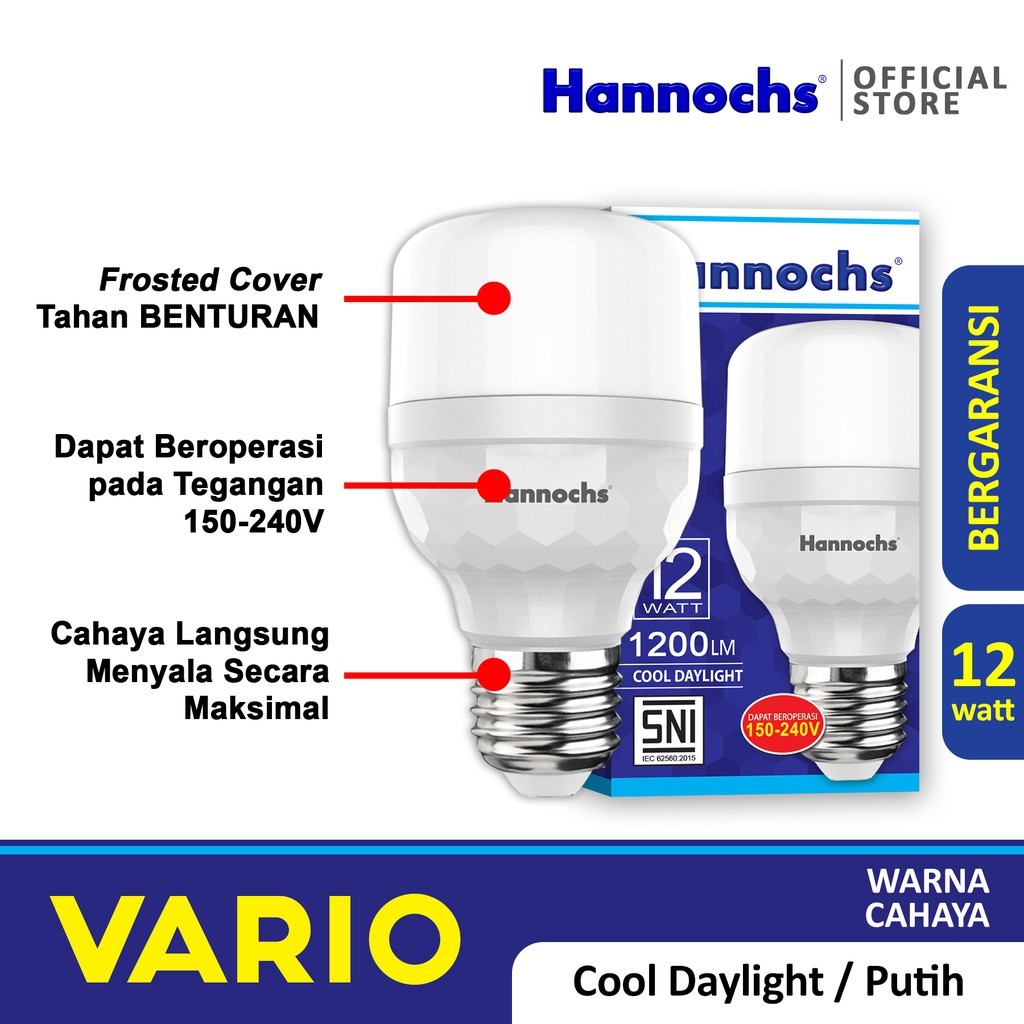 Hannochs Lampu LED Vario 12 Watt Cahaya Putih