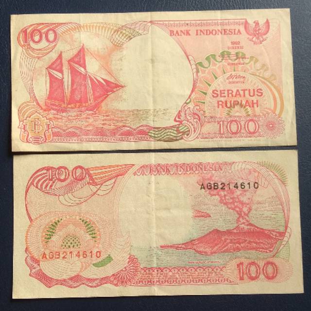Uang Kuno Lama 100 Rupiah Kapal Pinisi Tahun 1992 #Bekas