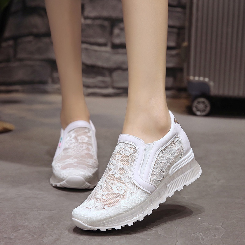 [ ORIGINAL IMPORT ] Sepatu Wedges Brokat Wanita Import Premium Quality A28