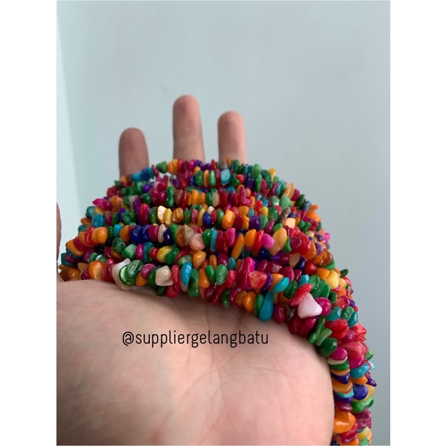 kerikil kerang MULTICOLOUR MIX WARNA 1cm bahan gelang kalung campur