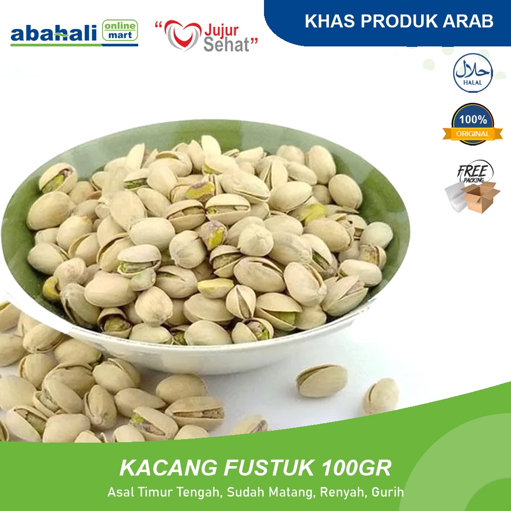 Jual Kacang Pistachio Fustuk 100 Gr Khas Arab Kaya Akan Manfaat Almond ...