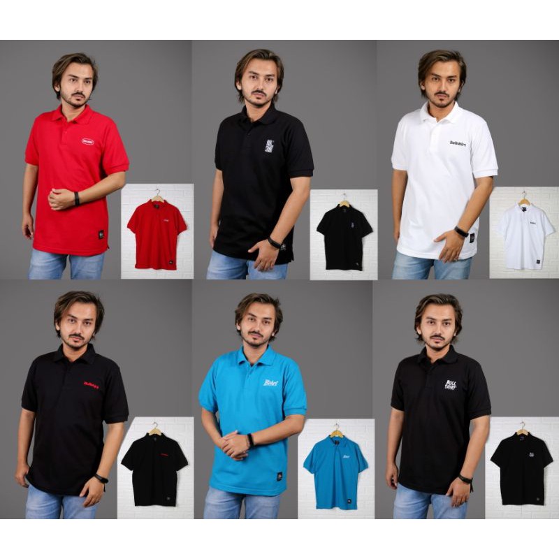 Baju Atasan Kaos Polo Polos Pria Kaos Kerah Original Lokal Brand Bullshirt