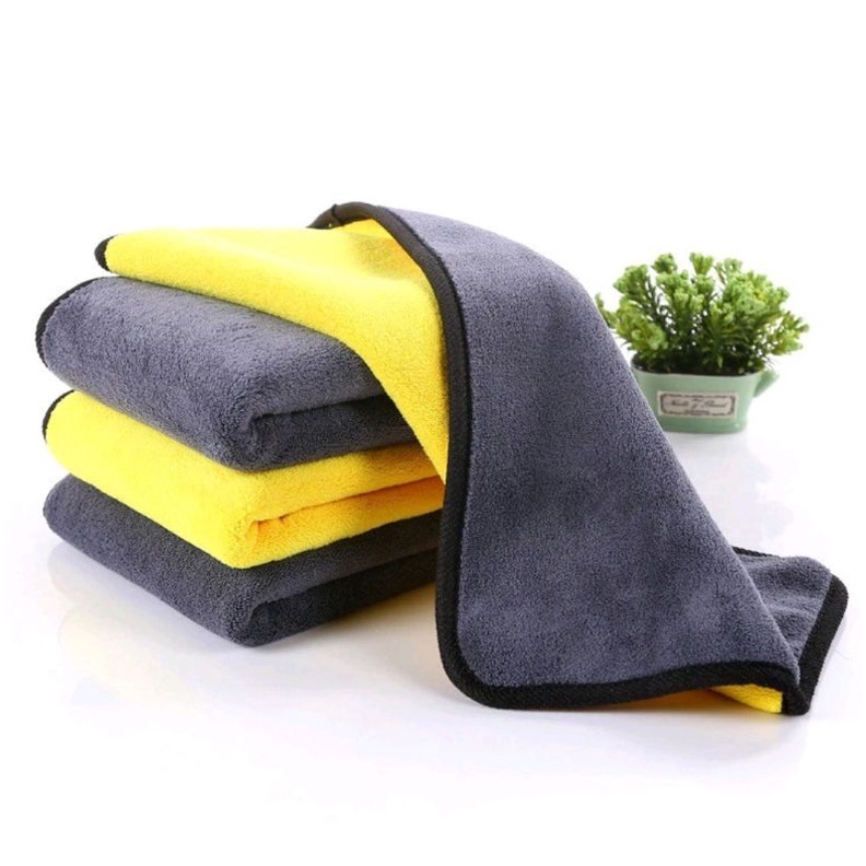 Jual Kain Lap Microfiber Mobil Motor Kuning Abu Lap Kaca Meja Serbaguna