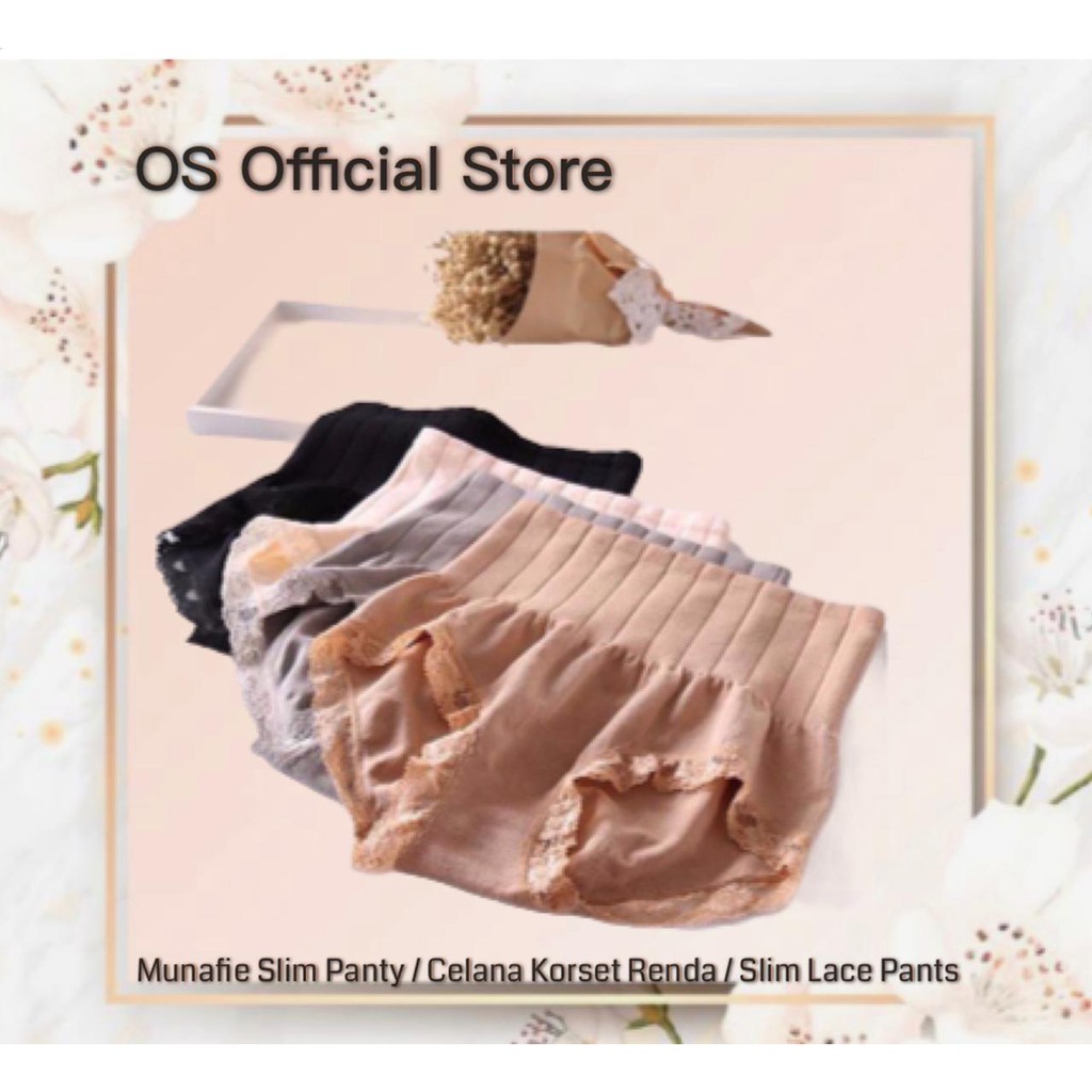 OS Munafie Slim Panty / Celana Korset Renda / Slim Lace Pants