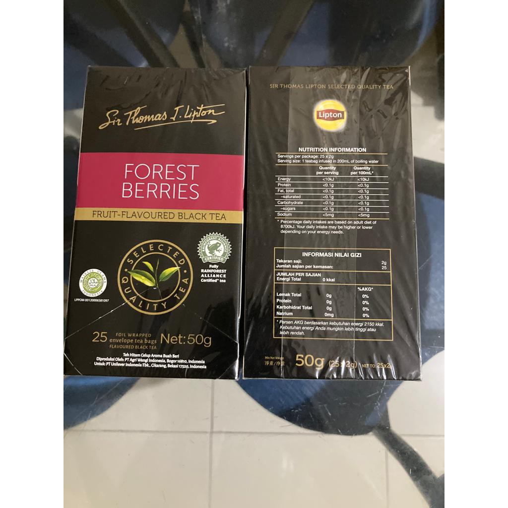 

Teh Celup Sir Thomas Lipton Tea Forest Berries ORIGINAL BARU GARANSI UANG KEMBALI - Isi 25 Sachet