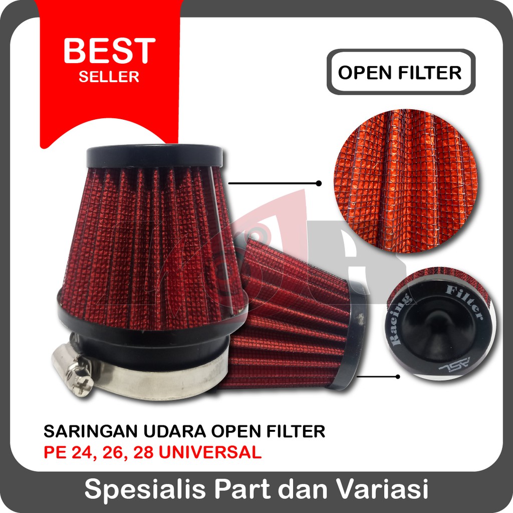 Open Filter Udara Saringan Karburator K&amp;N PE 24 26 28 KNN 35mm 42mm 48mm