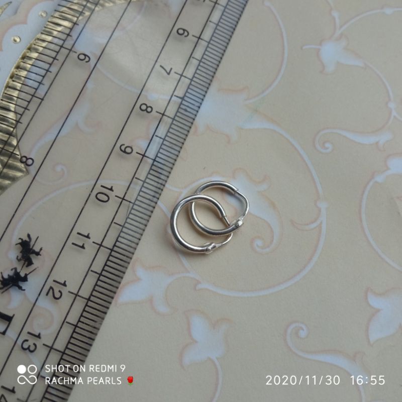 Anting bulat anting bayi anting pipa anting polos anting anak rangka perak asli 925% murah