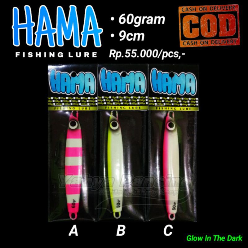 ( COD ) Umpan Pancing | Metal Jig Hama 60gr Glow
