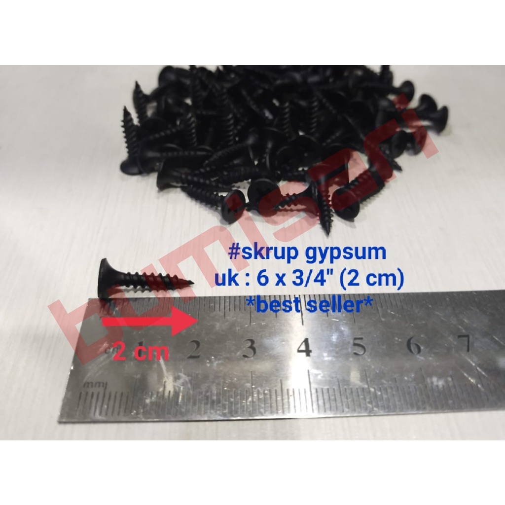 Skrup / Sekrup Gypsum Hitam - per dus = per 1 Kg (berat terjamin)