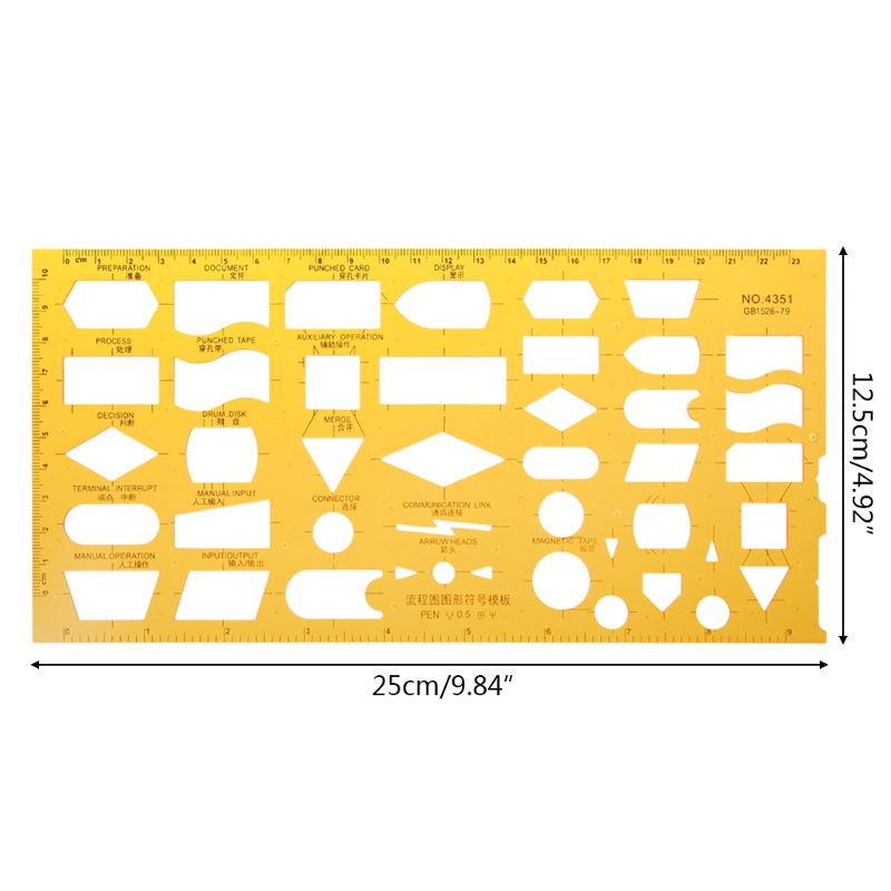 Mary K Resin Flow Chart Symbol Drafting Template Penggaris Stensil Alat Ukur Siswa