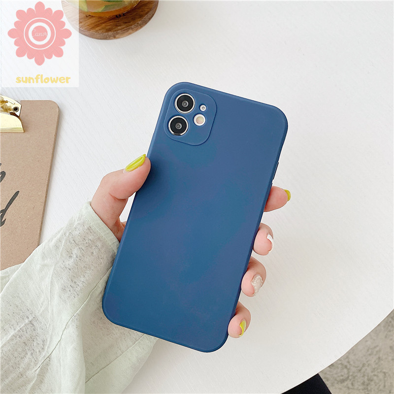 Newest Fashion Solid Color Case iPhone 11 iPhone 8plus 7plus 8 7 6 6s Plus X XS SE Cube Straight Edges Silicon TPU Phone Cover