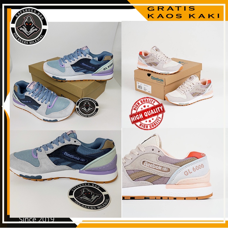 Reebok Classic GL 6000 Berbagai Warna Size 36-40 Made In Vietnam High Quality Bnib Sepatu Sneakers W