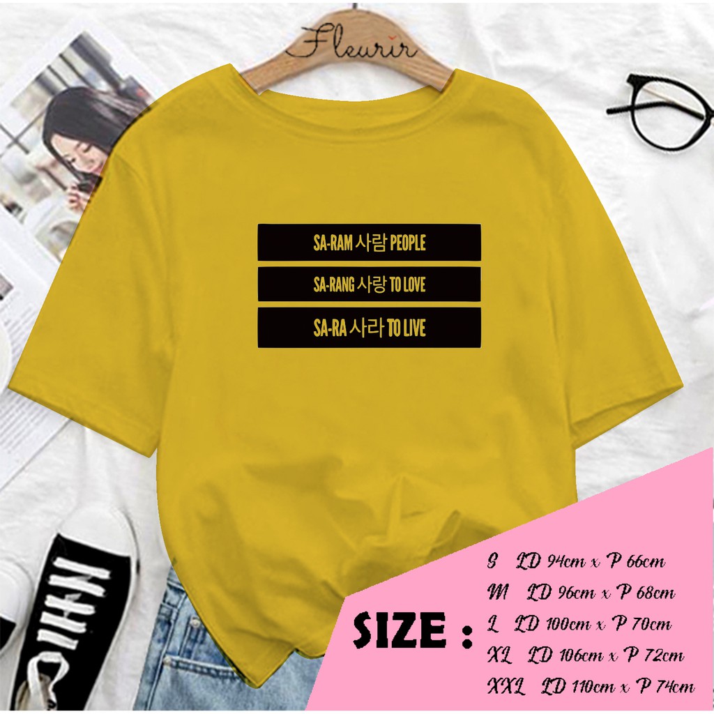 FLEURIR - KAOS OVERSIZE SARAM SARANG KATUN KAOS WANITA DEWASA TUMBLR TEE UNISEX JUMBO