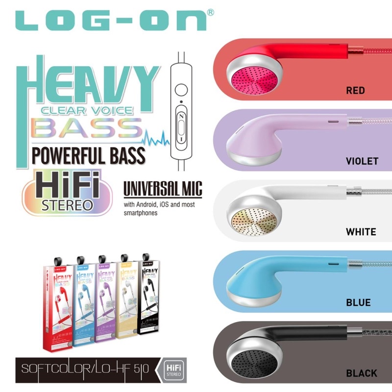 PROMO HANDSFREE LOGON ORIGINAL HF510 SOFT CANDY HIFI HEAVY BASS