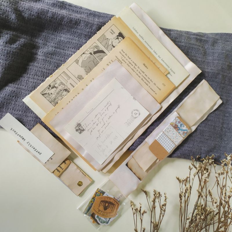 

Journal Kit Old Vintage Aesthetic Starter Bundle Type 2 for Scrapbook Journaling