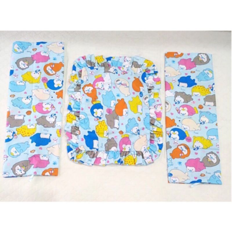 Sarung bantal + guling bayi katun / Sarung bantal dan guling bayi motif karakter anak