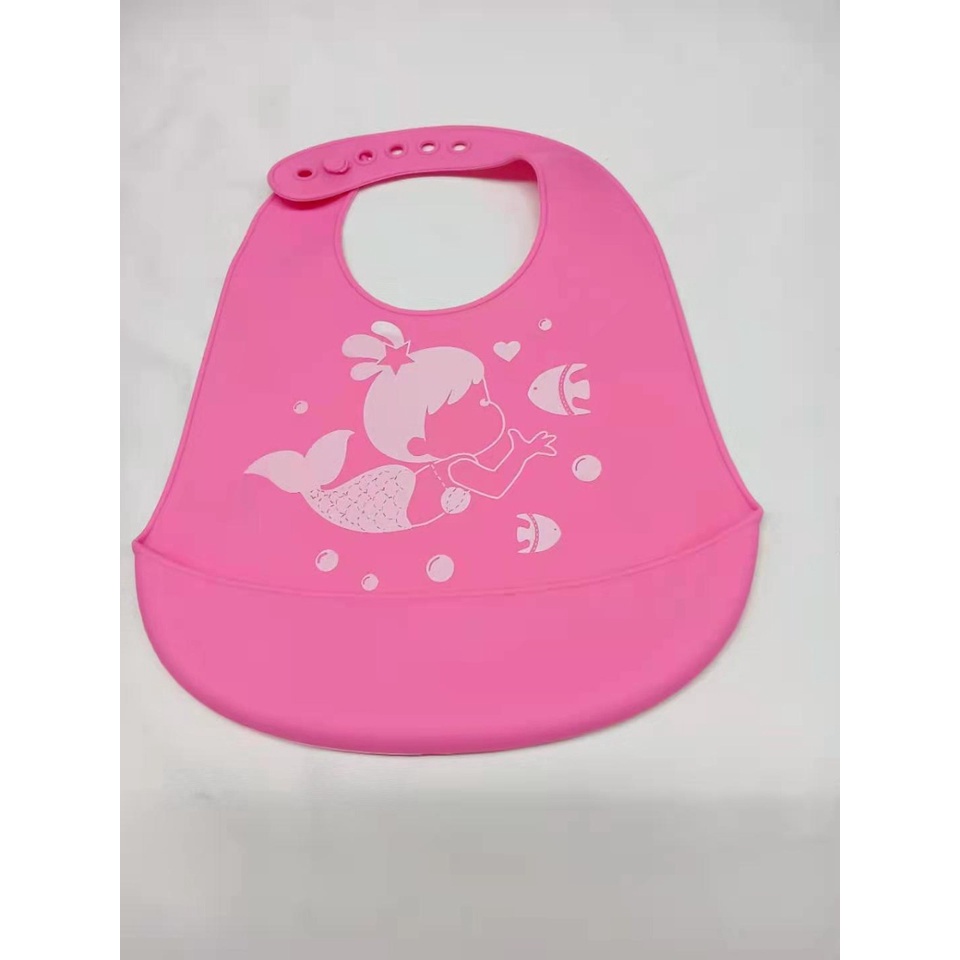 1234OS - Celemek Makan Bayi BABY BIB SLABER Karet Anak Baby Burb Apron Silicon Bibs.