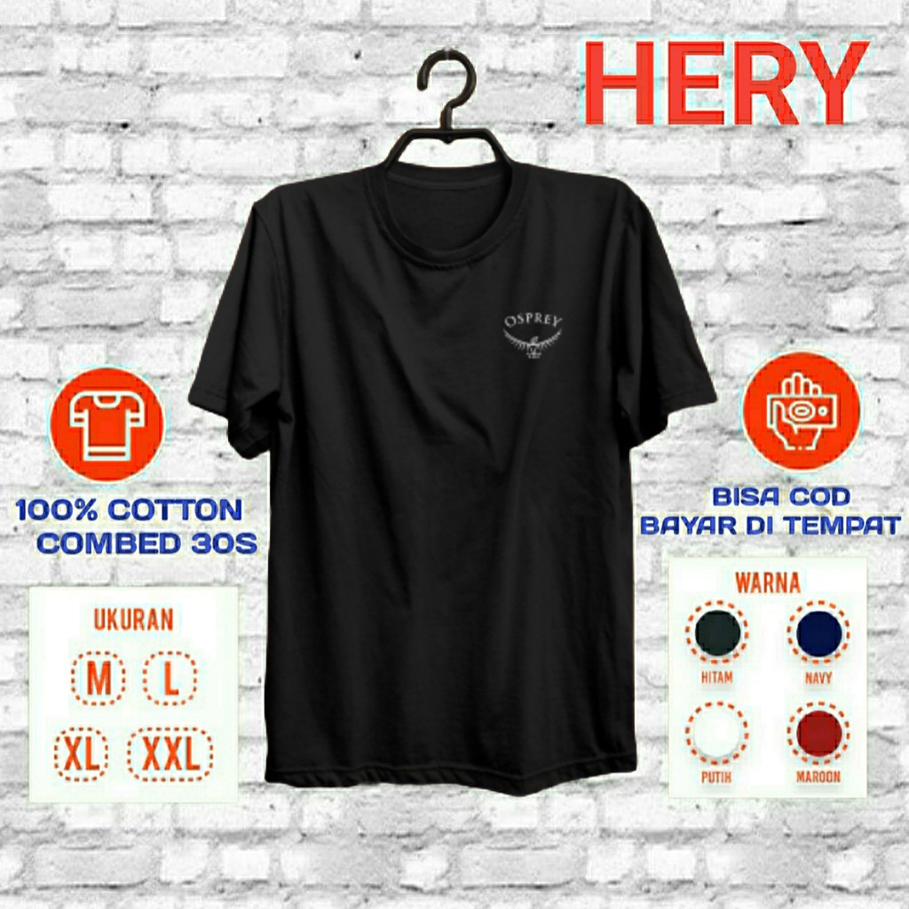 Kaos Outdoor OSPREY Kaos Pendaki Gunung Baju Outdoor Tshirt Katun Combed kaos Pria wanita k2