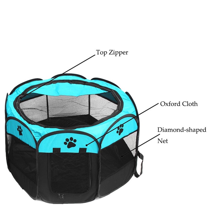 Kandang Kucing Portable Kandang Anjing Lipat Bahan Oxford 65 x 65 x 45 cm