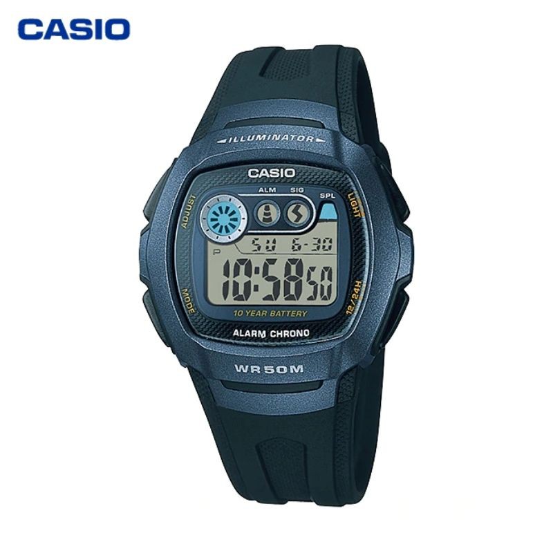 JAM TANGAN WANITA CASIO W-210-1B ORIGINAL - W210 HITAM