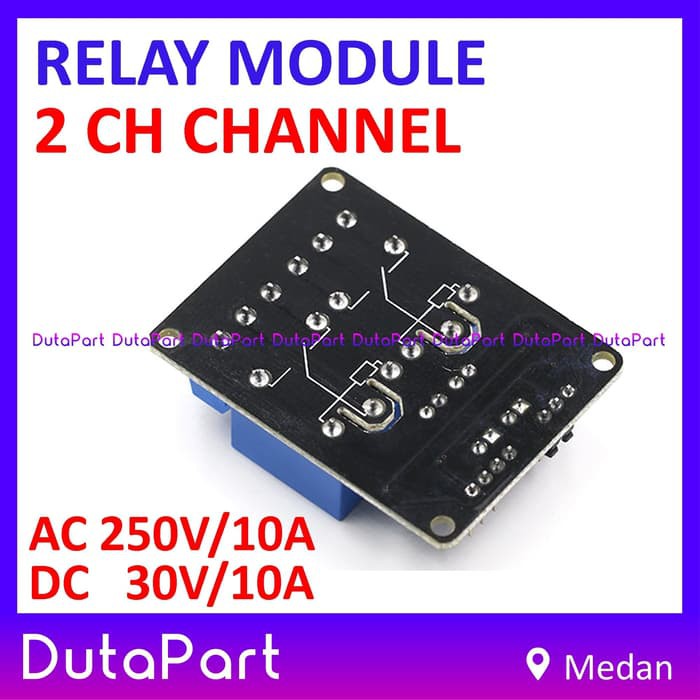 Relay Module 2 CH Channel 250VAC 30VDC 10A 5V With Optocoupler Modul