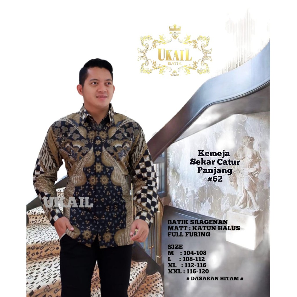 SEKAR CATUR UKAIL KEMEJA BATIK SOLO PRIA LENGAN PANJANG LAPIS FURING ATASAN BATIK PREMIUM MODERN KATUN HALUS  KIPAS ASMARA SIDOMUKTI LAKESWARA PROBOSETO VIJAY DIERJA WIRYAWAN JAYASURA SEJAGAD WAYANG MABUR DEWANGGA DEVADEVA GARUDA PANCASILA JANJI KAMULYAN