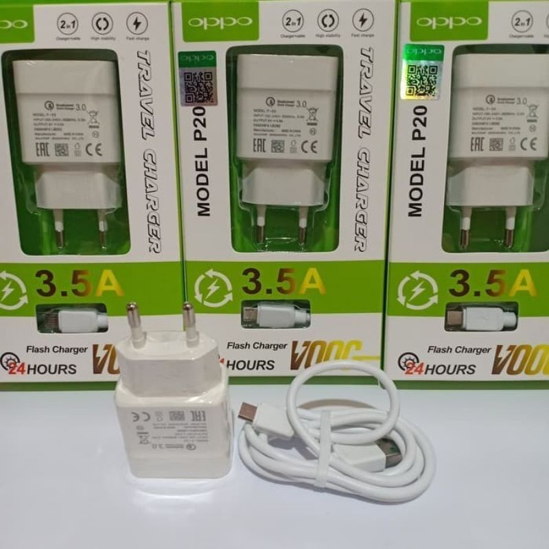 Travel Charger P20 / Casan P20 P 20 Branded USB Micro 3.1A Flash charger Murah Bergaransi Jaminan Uang Kembali