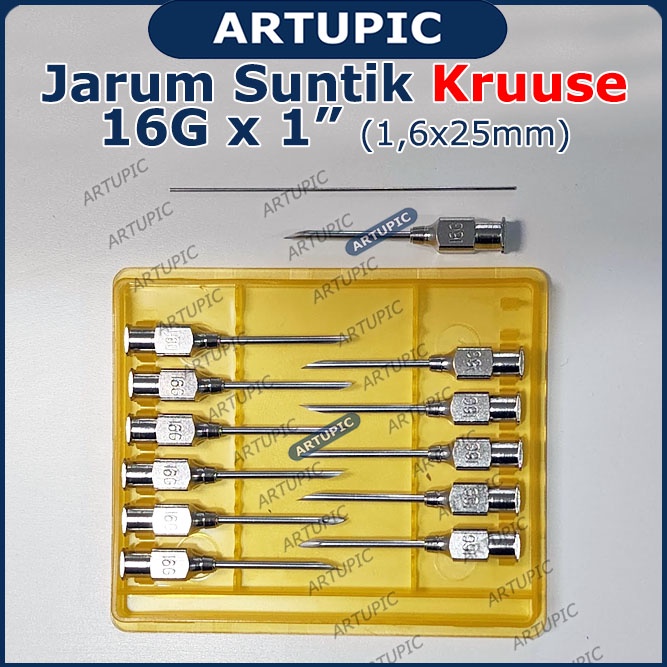 Jarum Suntik KRUUSE 16G x 1 inch Hewan Besar Vaksin Ternak Sapi Babi Needle