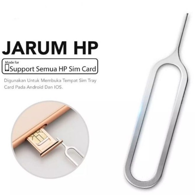 Jarum Tusukan SIM INJECTOR / Pembuka SIM/Card Memory SD Micro PIN TREY / Bahan Metal / Jarum Pembuka-Buka SIMCARD Kartu Tusuk an lubang HP Ejector/Colokan Lobang Pem Buka Kartu Slot Tray OPPO iPHONE Samsung Vivo Realme XIaomi Redmi Infinix Mi Huawei Asus