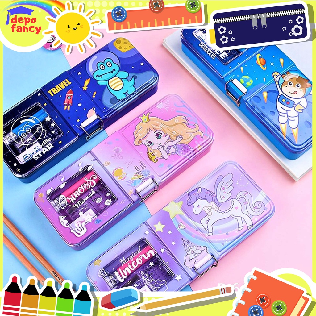 

Kotak Pensil Kaleng 2 Susun + ISI B649 B648 / Tepak Pensil / Pencil Case / Tempat Pensil / Box Pen / Boks Pensil