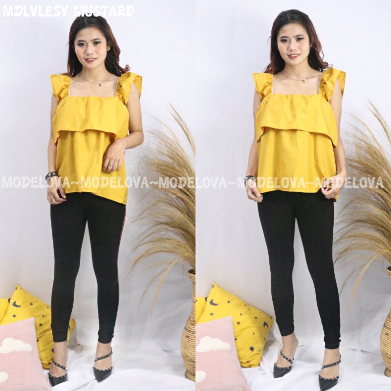 MDLV ~ TOP LESY ATASAN KOREA ATASAN WANITA BLOUSE WANITA BLOUSE TWISCONE BAJU MURAH FASHION WANITA