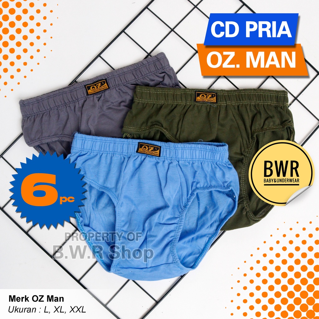 [ 6pc ] CD OZ Man / Celana Dalam Pria Karet Kerut Murah Berkualitas OZ. || Bwr