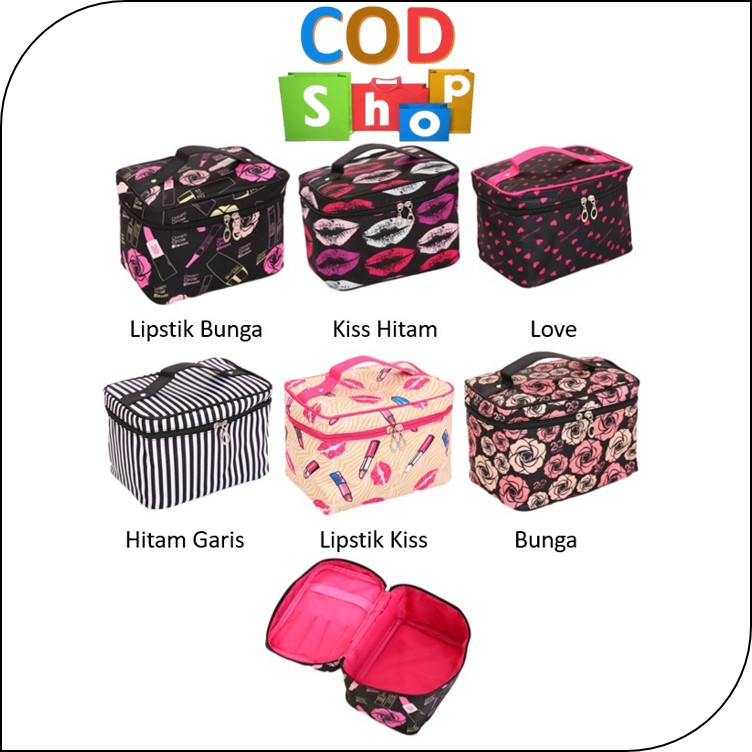 COD - K502 (UK BESAR) Tas Kosmetik Motif / Tas Multi Fungsi / Bag Travel Make