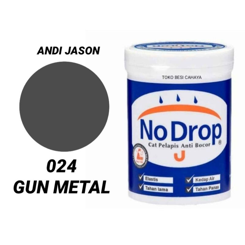 CAT NO DROP PELAPIS ANTI BOCOR NO 024 GUN METAL KEMASAN 4 KG CAT WATERPROFING NO 1 DI INDONESIA