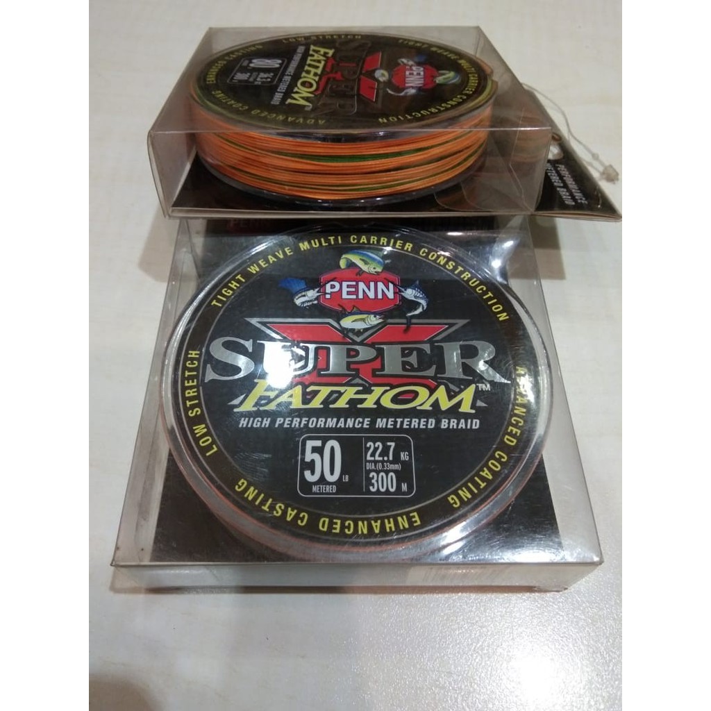 Alat Tali Pancing Senar Pancing Laut Kuat PE Braid PENN Super X Fathom Multi Color Colour Murah