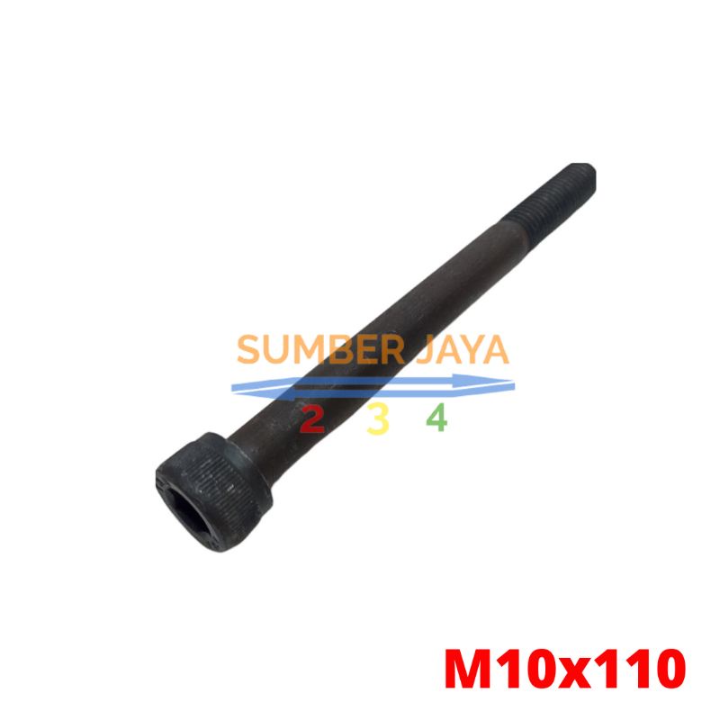 Baut L M10  x 110 Hitam /skrup L TERMURAH