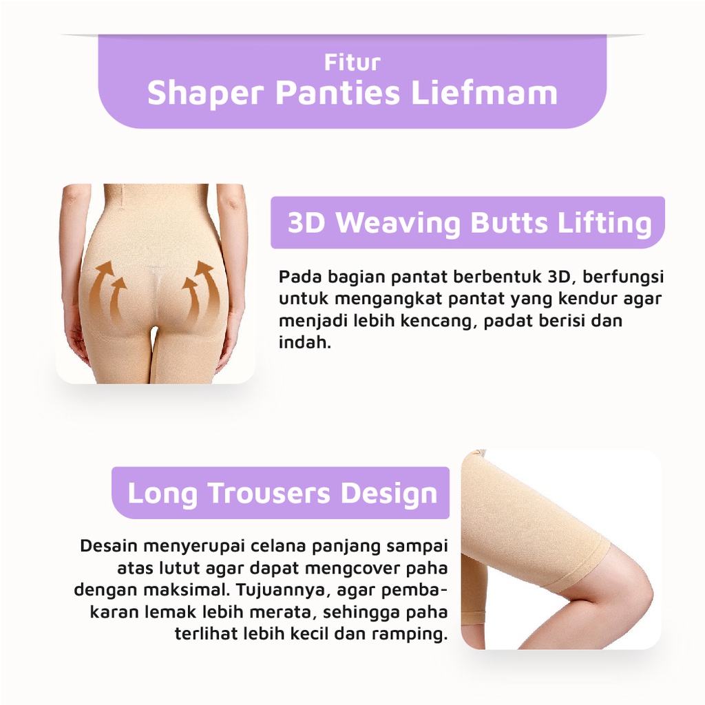 Shaper Panties Liefmam (Zaraya) - Korset Celana Pengecil Perut, Pinggang, dan Paha