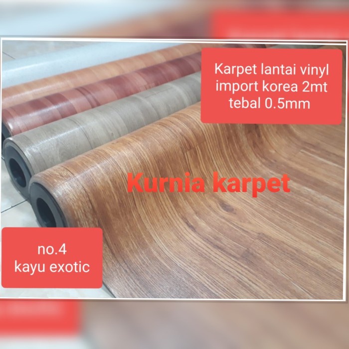 TIKAR-KARPET- KARPET LANTAI BEST SELLER VINYL KOREA 200CM (2METER) TEBAL 0.5MM - KAYU ABU -KARPET-