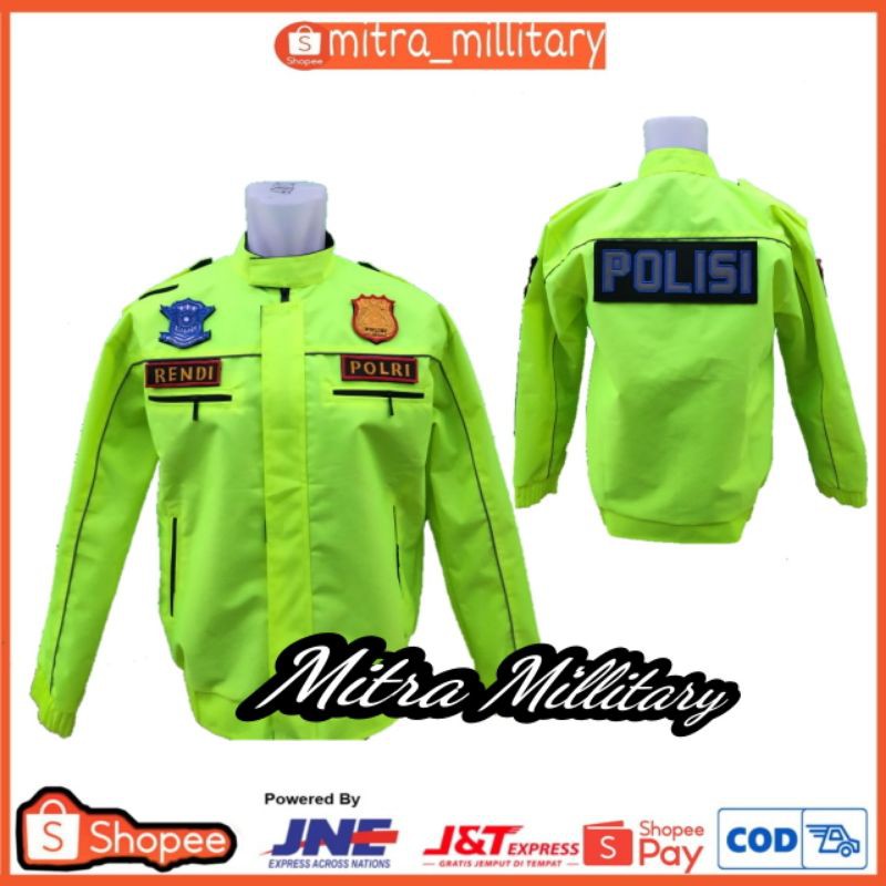 JAKET POLISI (CORDURA) FULL HIJAU PATWAL/POLANTAS/POLRI FULL LOGO